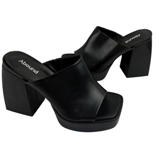 *Vtg 90s Y2K Abound Nevada Chunky Platform Heels Womens 7.5 Black Friends Phoebe - Picture 7 of 14